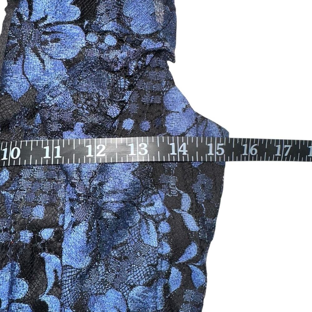Lulu's Molinetto Black and Blue Floral Lace Tiered Sleeveless Maxi Dress XS - Picture 7 of 9